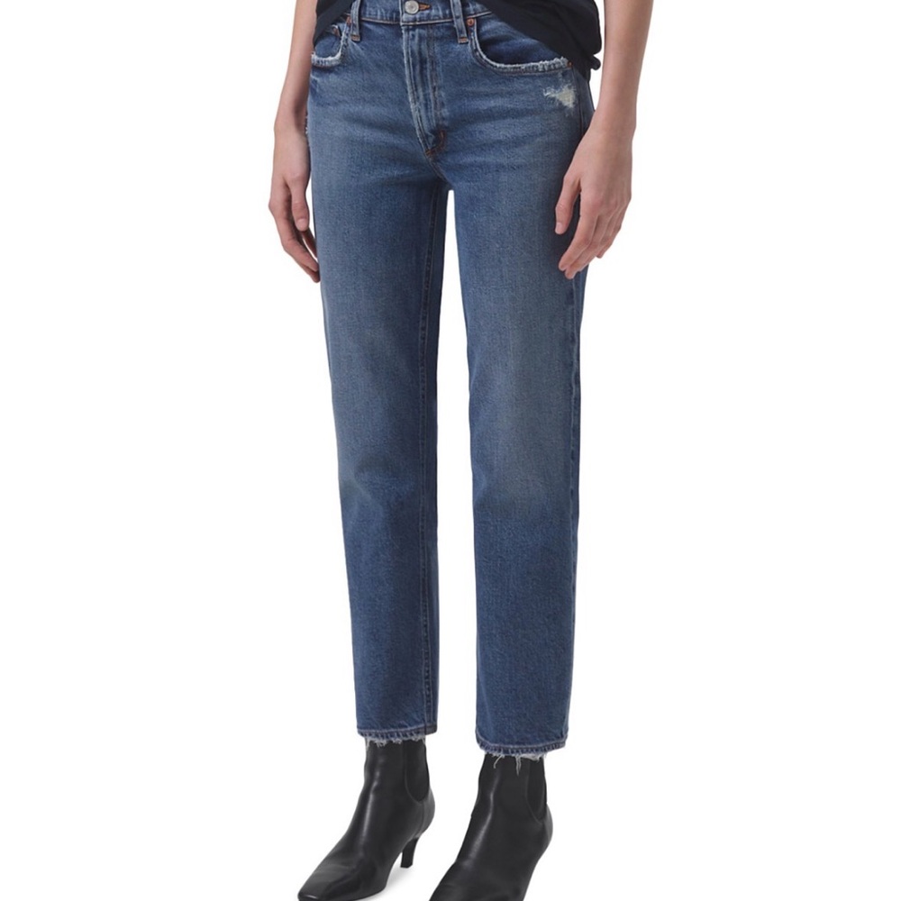 Agolde Dark Blue Straight Leg Jeans